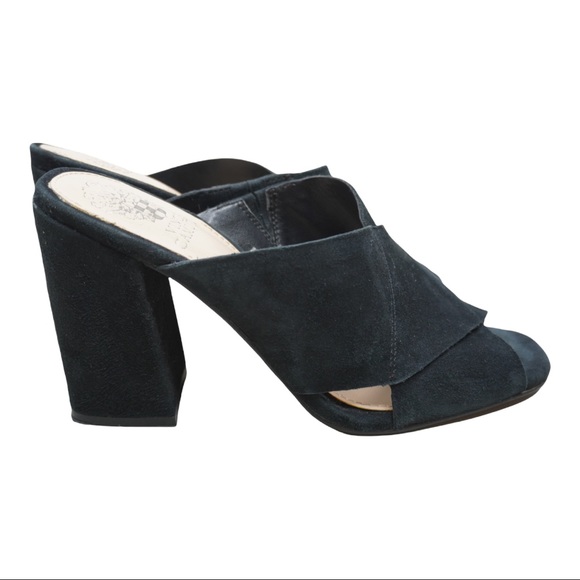 Vince Camuto Jevan black Suede Block heel mules size 8.5 - Picture 7 of 8